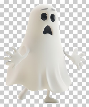 3d Scared Ghost - Spooky Cartoon Ghost PNG
