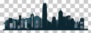 Hong Kong Skyline - Modern City Skyline Silhouette Illustration PNG