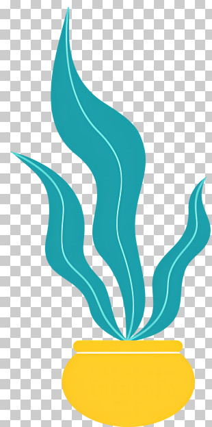Simple Abstract Plant - Potted Plant Illustration PNG