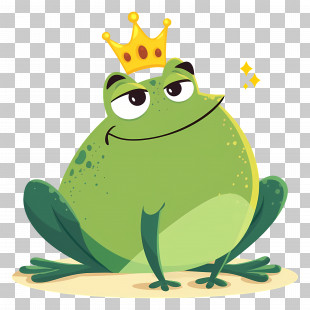 Prince Frog - Frog Prince Wearing A Crown Illustration PNG
