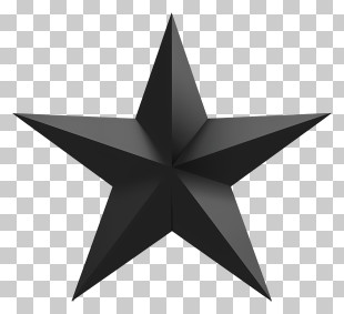 Star Shape - Black 3D Five-Pointed Star PNG