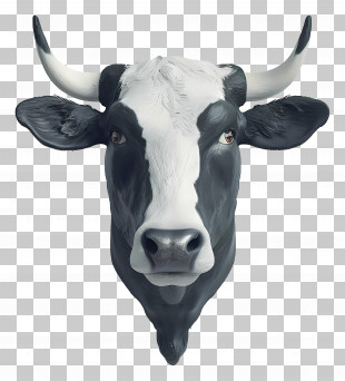 3d Cow - Cow Head Illustration PNG
