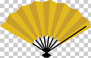 Icon - Yellow Folding Hand Fan PNG