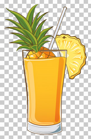 Pineapple Juice - Tropical Pineapple Juice Glass Illustration PNG
