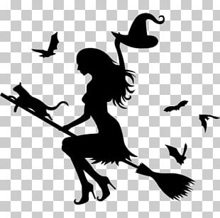 Witchcraft Halloween Silhouette PNG, Clipart, Art, Black And White ...