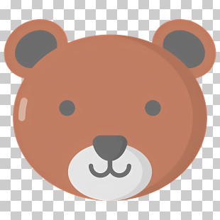 Bear Head - Simple Bear Head Cartoon Illustration PNG