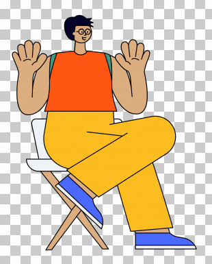 Cartoon Sitting Chair Line Joint PNG, Clipart, Behavior, Cartoon