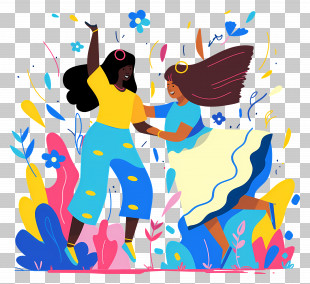 Happy Holi - Dancing Girls PNG