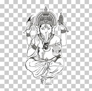 Ganesha Line Art PNG, Clipart, Area, Art, Artwork, Black, Black And ...