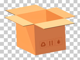 Box Mockup - Open Cardboard Box With Shipping Icons PNG