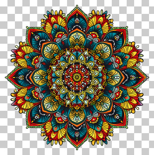 Mandala - Intricate Colorful Mandala Art PNG