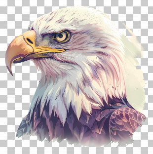 Eagle - Majestic Bald Eagle Illustration In Detail PNG