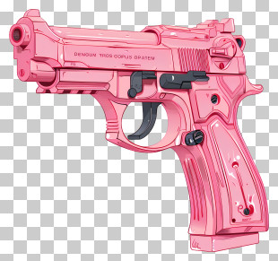 Pink Gun - Pink Gun Illustration In Artistic Style PNG