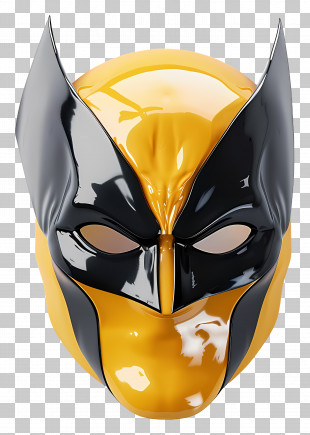 Wolverine Mask - Yellow And Black Superhero Mask PNG