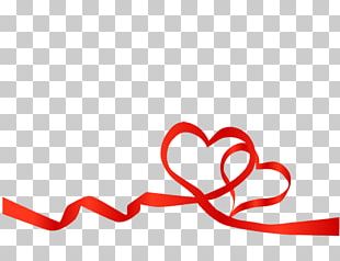 Valentines Day Heart Ribbon PNG
