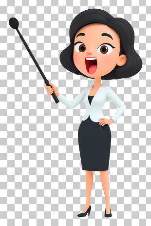 Business Woman Cartoon - Cartoon Female Teacher Pointing PNG