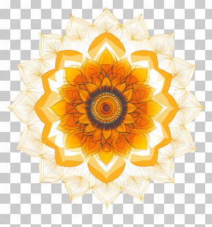 Happy Dhanteras - Geometric Orange Mandala Illustration PNG