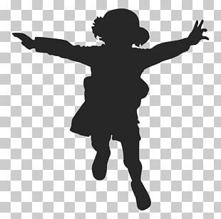 Child Silhouette Jumping PNG