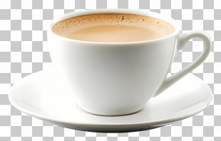 Hot Coffee - White Coffee Cup With Milk Coffee PNG