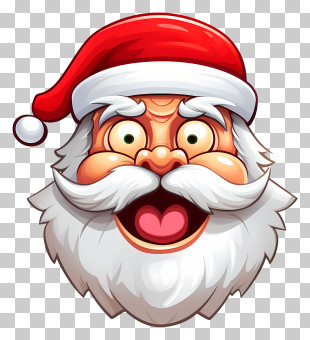 Santa Claus - Jolly Santa Claus Cartoon Face PNG