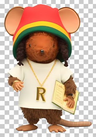 Rastamouse - Cartoon Mouse With Book PNG