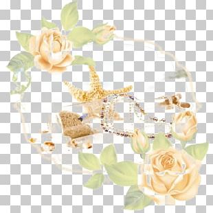Pearl Necklace Floral Design PNG