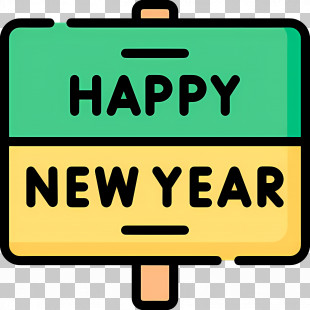 Happy New Year - Happy New Year Sign PNG