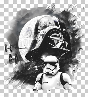 Darth Vader - Star Wars Poster With Darth Vader And Stormtrooper PNG