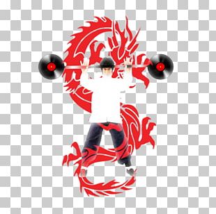 Stencil Chinese Dragon PNG
