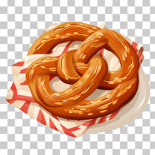 Oktoberfest Festival - Golden Salted Pretzel Illustration PNG