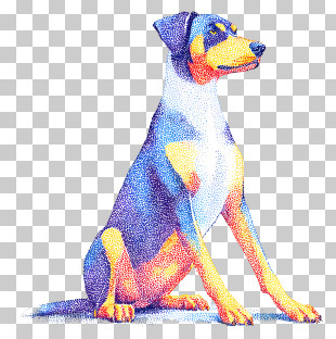 Vintage Dog - Colorful Dog Illustration PNG