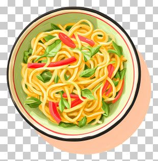 Veg Noodles - Bowl Of Noodles With Vegetables PNG