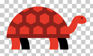 Red Turtle - Red Cartoon Tortoise Illustration PNG