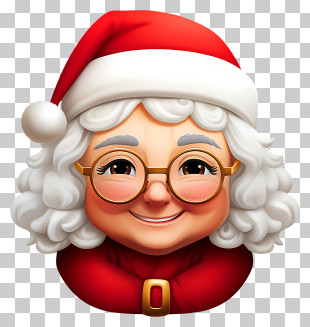 Santa Claus - Mrs. Claus Smiling Cartoon Illustration PNG