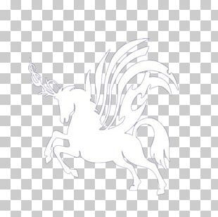 Unicorn Black And White Mane Text PNG