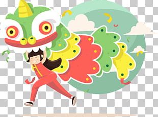 Dragon Dance Lion Dance Chinese New Year Cartoon Illustration PNG ...