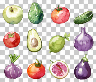 Vegetables And Fruits - Colorful Fruits And Vegetables PNG