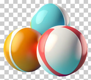 Cartoon - Colorful Inflatable Beach Balls PNG