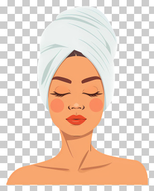 Spa Girl Face - Woman Relaxing With Towel On Head PNG