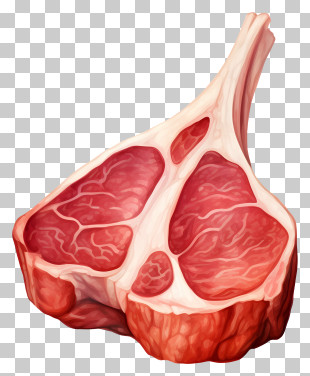 Red Meat Steak - Raw Meat With Bone PNG