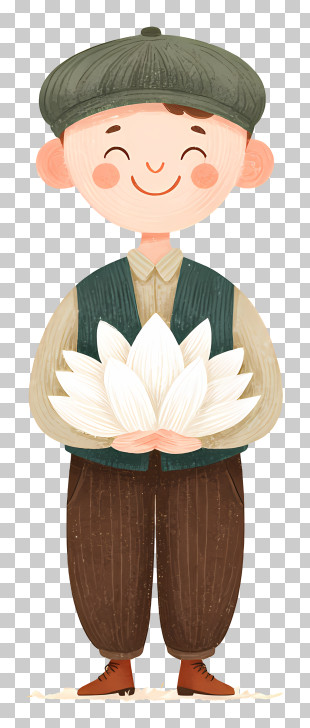 Gentle Man Offering Lotus PNG