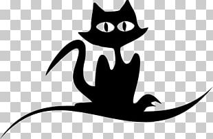 Snowshoe Cat Silhouette Drawing PNG