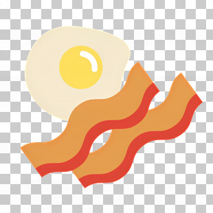 Bacon And Eggs - Illustration Of Breakfast With Bacon And Egg PNG