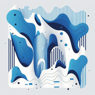 Abstract Background
 - Abstract Art With Blue Fluid Shapes PNG