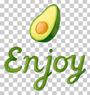 Enjoy - Avocado Enjoy Watercolor Logo PNG