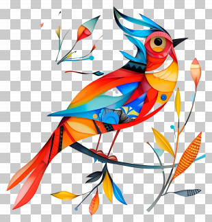 Bird Day - Colorful Artistic Bird Illustration PNG