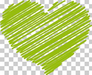 Green Lines Painted Heart PNG