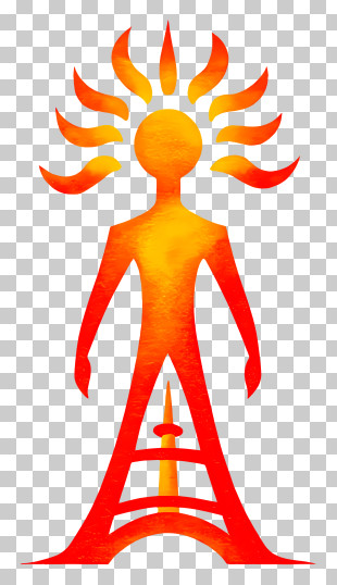 Burning Man - Sun Figure Symbolic Design PNG