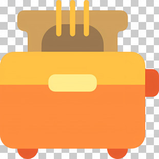 Toaster - Orange Toaster With Bread PNG