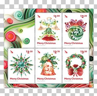 Christmas Postal Stamp Set Vector Download
